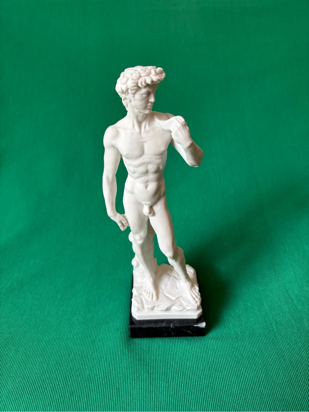 Vintage A Santini David Statue Michelangelo 9” Alabaster Resin Italy Savelli